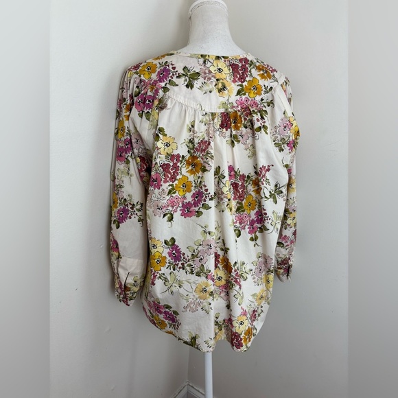 Johnny Was Isabella Cotton Blouse In Multicolor Floral Size Large - Picture 4 of 11